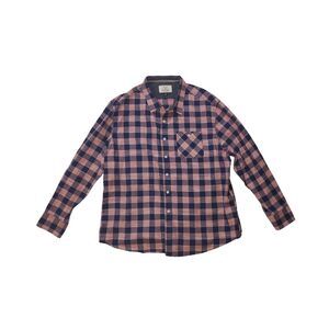 Flag & Anthem Men's Pink Blue‎ Plaid Flannel Button Down Size XXL